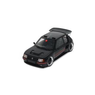 PEUGEOT 205 KHYZYL SALEEM BLACK 2018 \"Otto Project Car\" OttO mobile 1:18 Resinemodell (Türen, Motorhaube... nicht zu öffnen!)